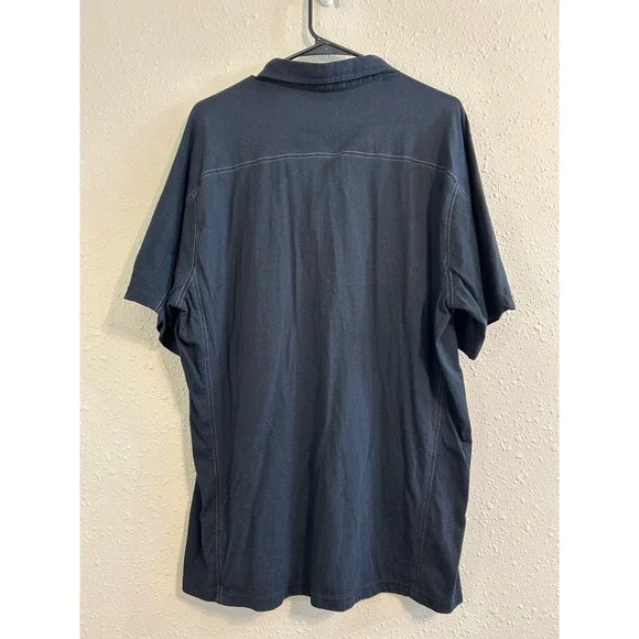 Kuhl Wildfibre Polo Shirt Mens XL Black Organic Cotton Short Sleeve Outdoor - Picture 2 of 7